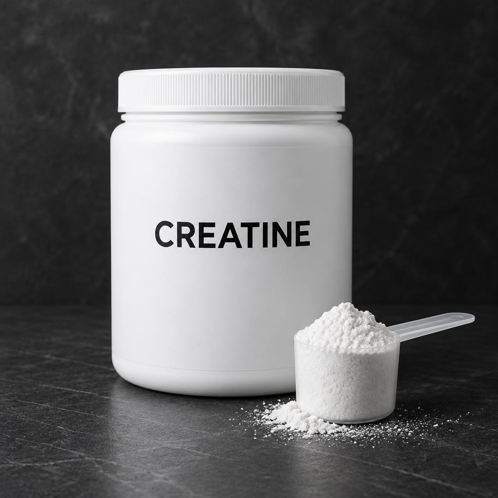 Creatine supplement jar